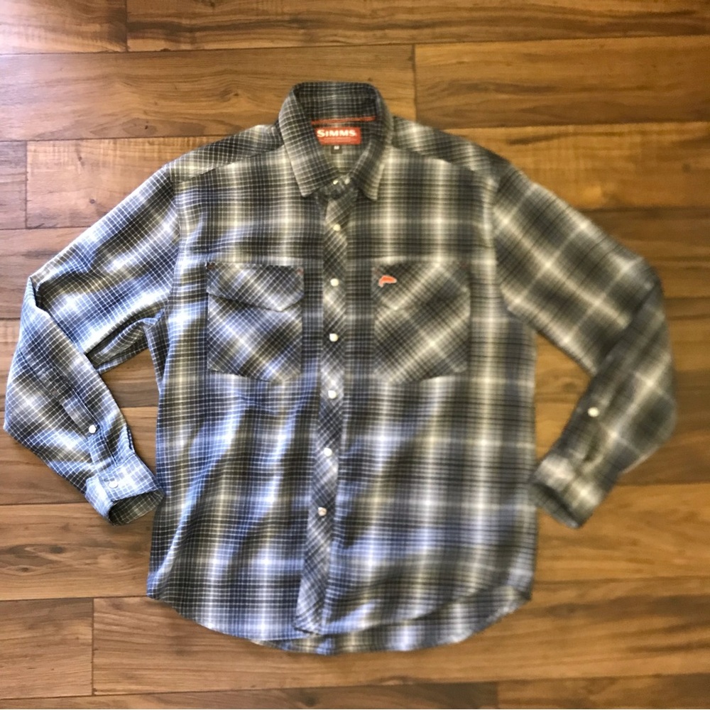 Simms Flannel Shirt Sz M Mens